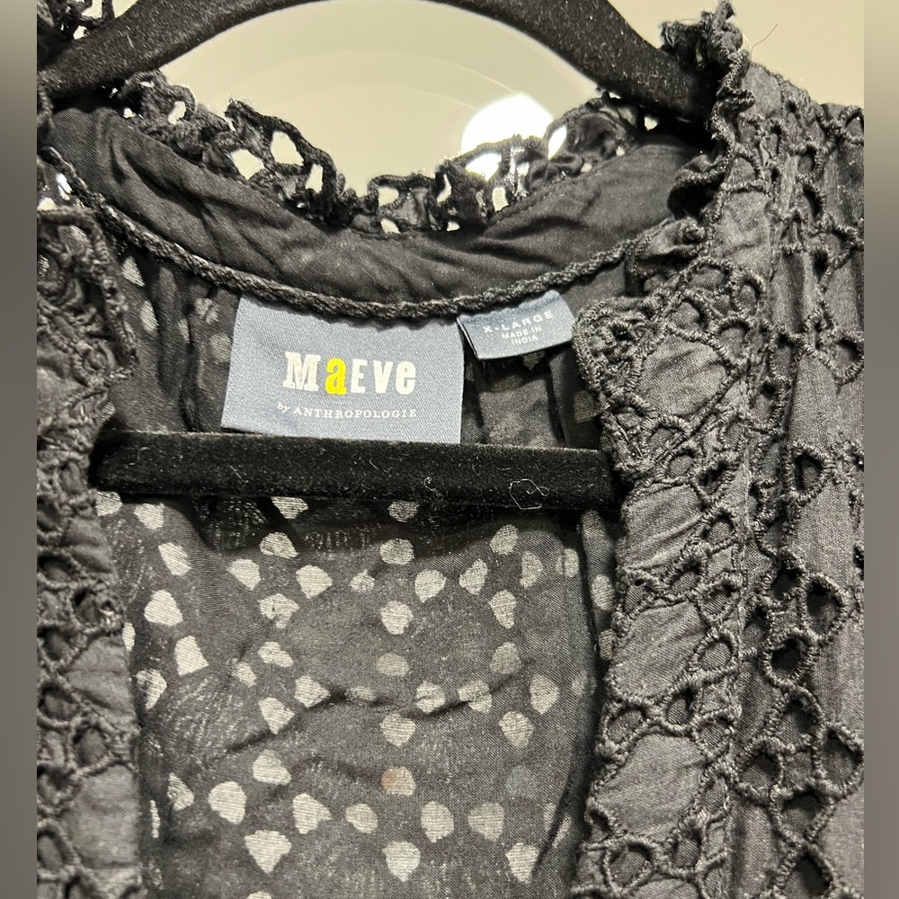 Maeve black eyelet tiered dress